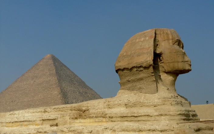 The mighty Sphinx and pyramid, timeless symbols of Egypt